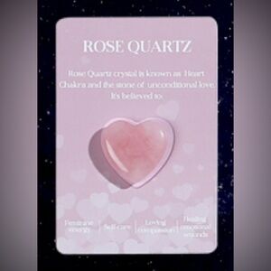 Natural heart shaped healing worry gemstone Rose Quartz balance meditation small